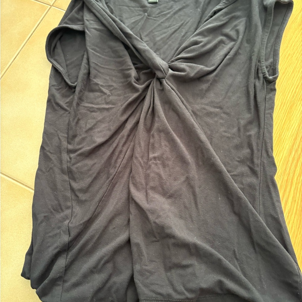 Ann Taylor Black Twist-Front Blouse
